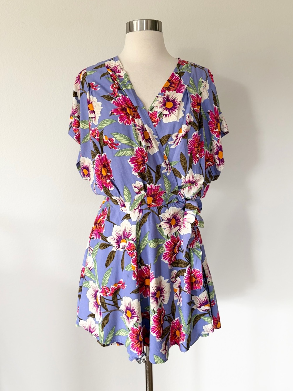 L*Space Sunshine Feels Lost In Ibiza Floral Wrap Dress Multicolor Small S